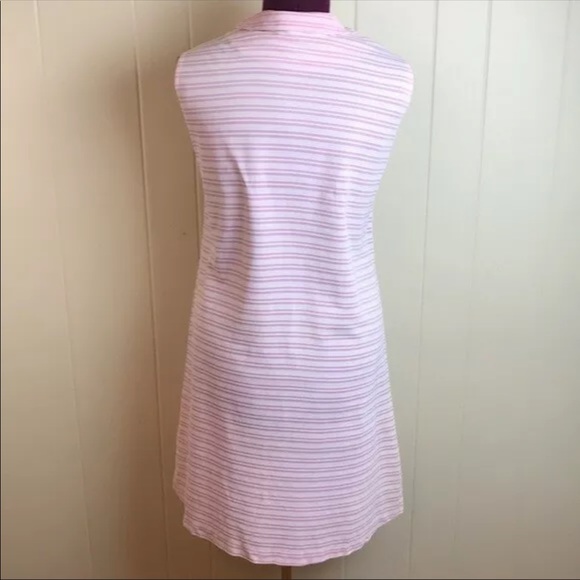Vintage 60s Sleeveless Mod Striped Go Go Dress - Picture 2 of 8